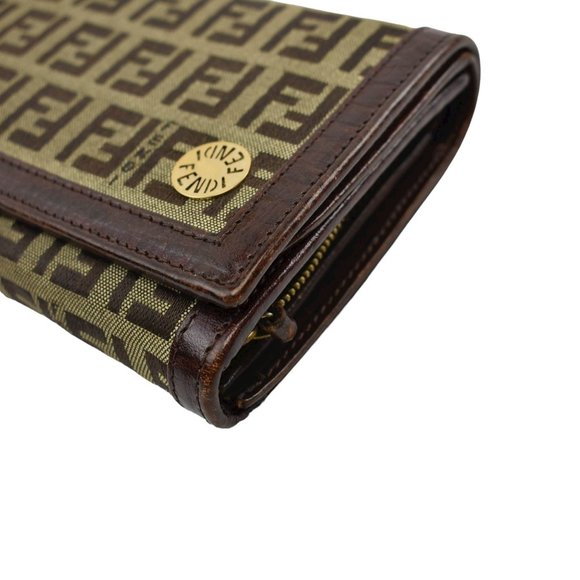 FENDI "Zucchino": Brown "FF" Logo Medium Wallet 1019 - Picture 5 of 10